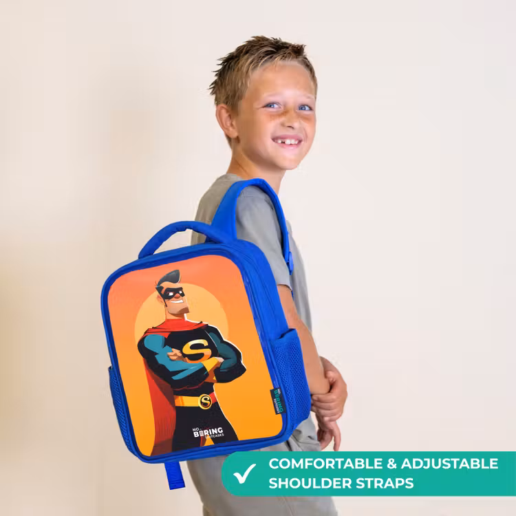 Kids backpack - Blue - Sunny superhero — 4