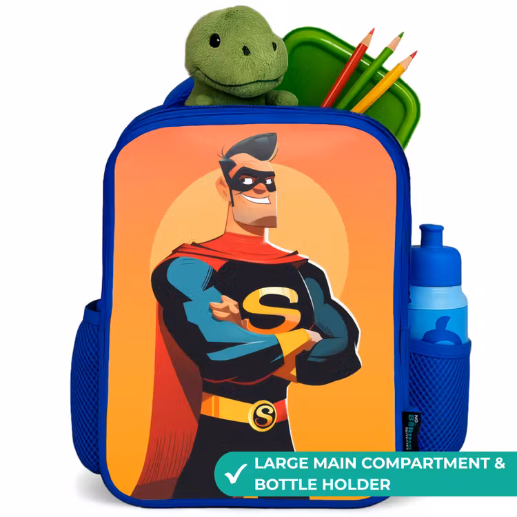 Kids backpack - Blue - Sunny superhero — 5