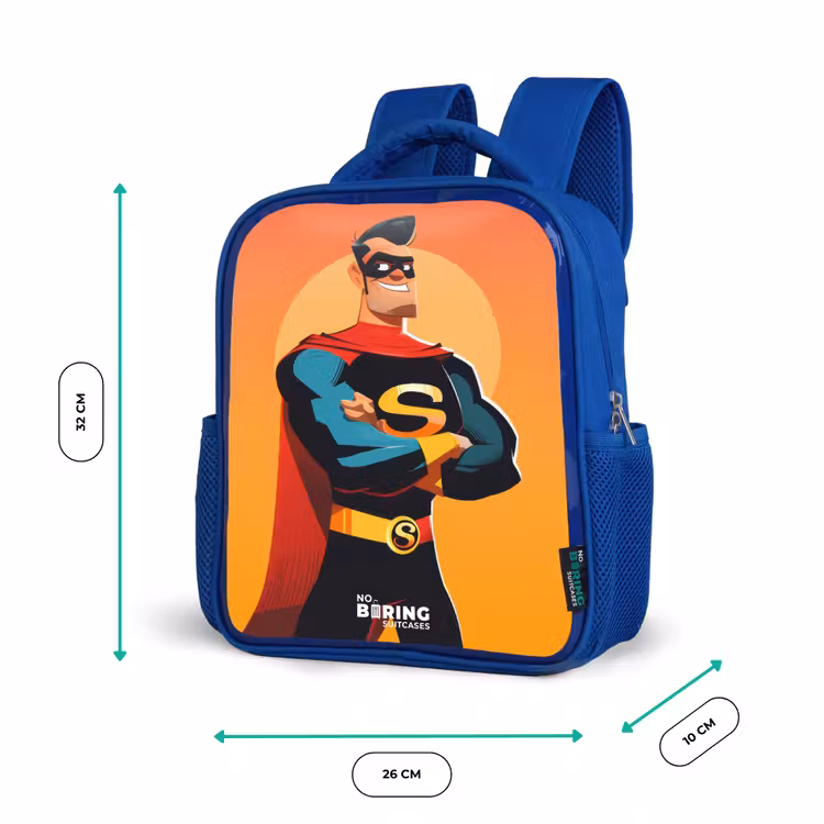 Kids backpack - Blue - Sunny superhero — 6