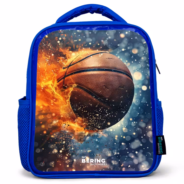 Kids backpack - Blue - Vibrant basketball — 1