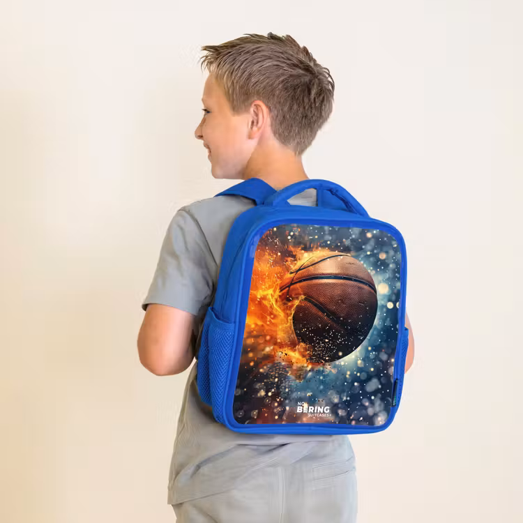 Kids backpack - Blue - Vibrant basketball — 2
