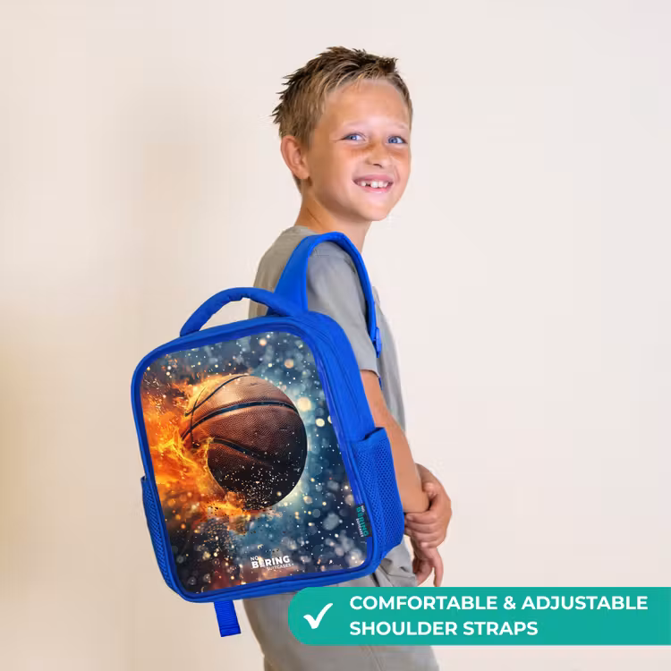 Kids backpack - Blue - Vibrant basketball — 4