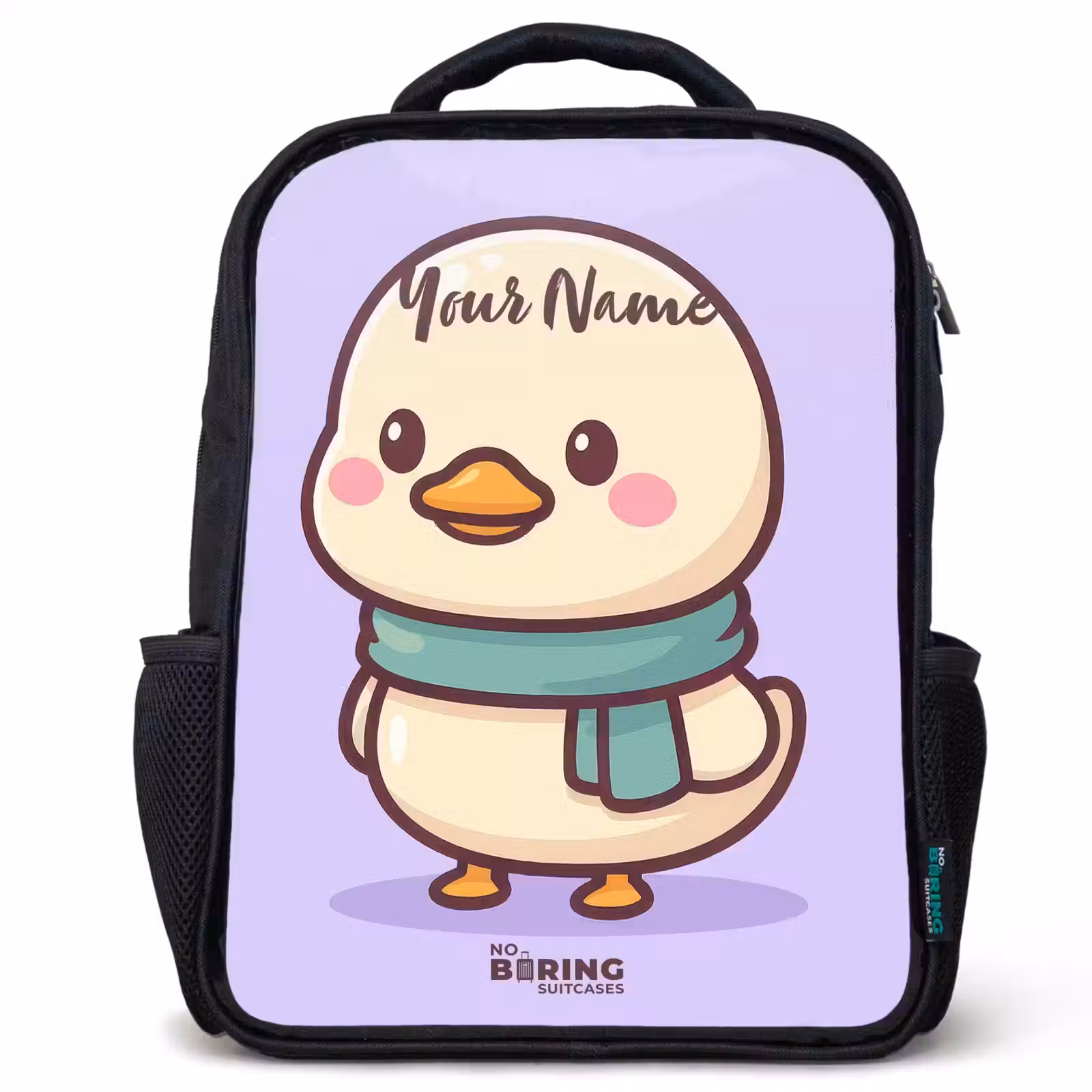 Kids backpack - Black - Kawai - Duck - Scarf — 1