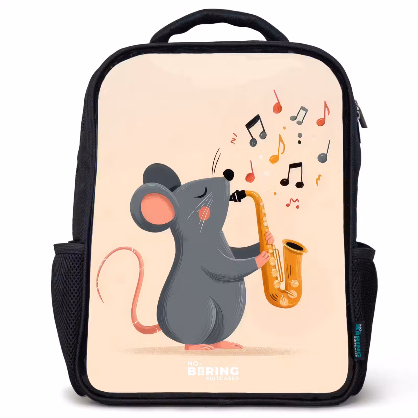 Kids backpack - Black - Mouse - Saxophone - Music — 1