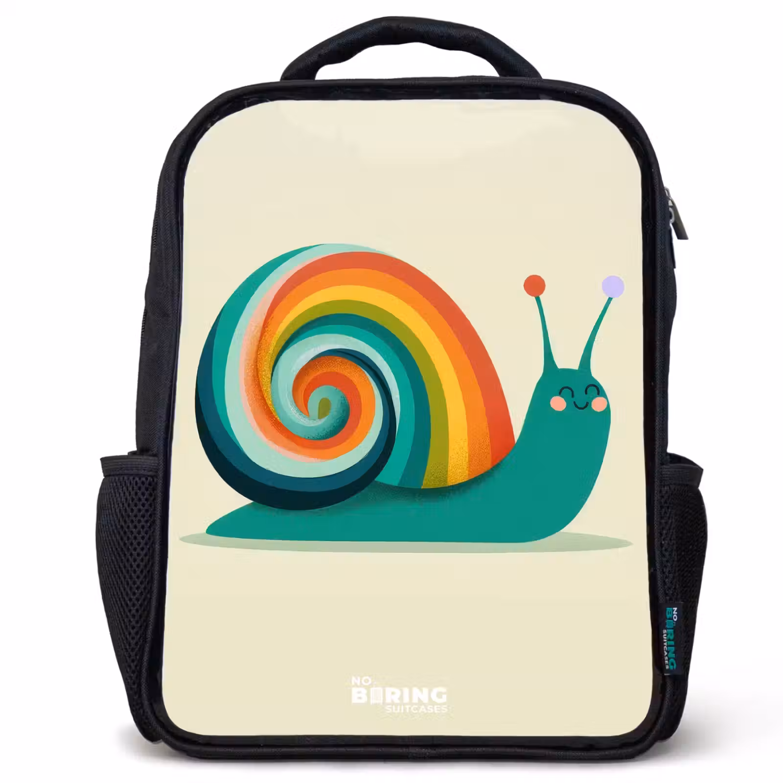 Kids backpack - Black - Snail - Rainbow - Colorful — 1