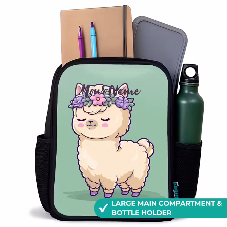 Kids backpack - Black - Kawai - Alpaca - Green — 10