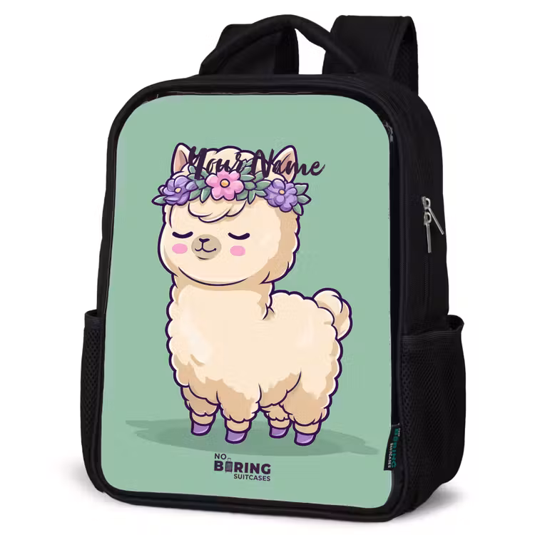 Kids backpack - Black - Kawai - Alpaca - Green — 6