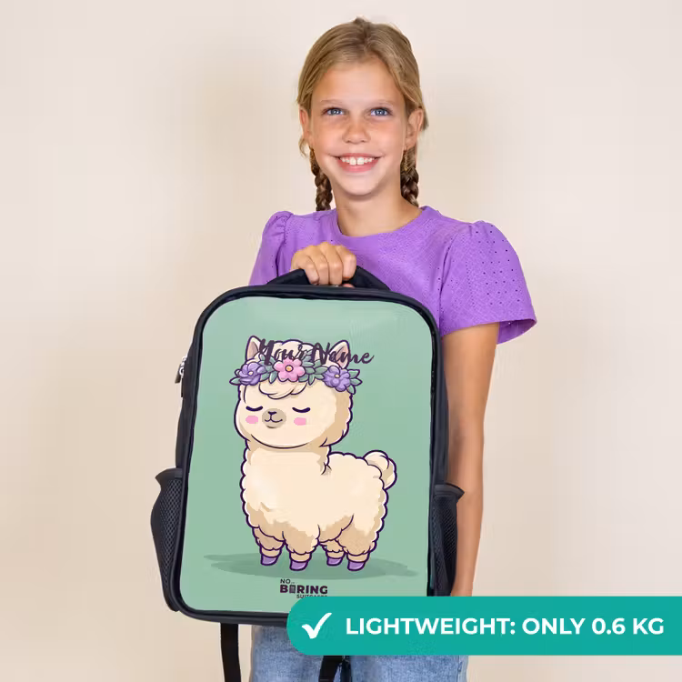 Kids backpack - Black - Kawai - Alpaca - Green — 9