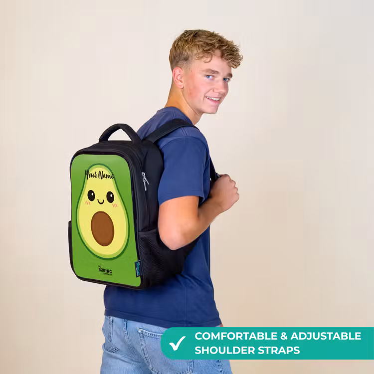 Kids backpack - Black - Kawai - Avocado - Green — 11