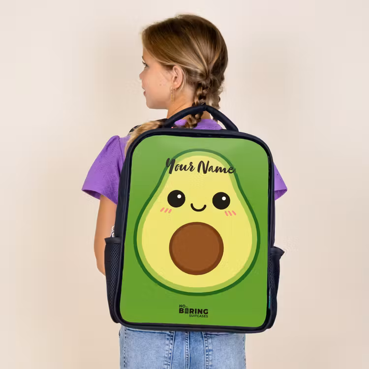 Kids backpack - Black - Kawai - Avocado - Green — 4