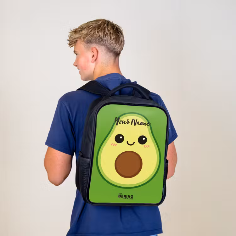 Kids backpack - Black - Kawai - Avocado - Green — 5