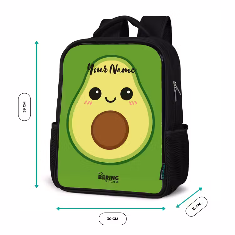 Kids backpack - Black - Kawai - Avocado - Green — 8