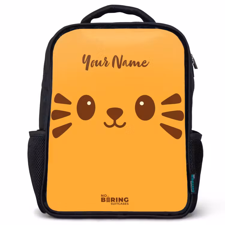 Kids backpack - Black - Kawai - Tiger - Orange — 1