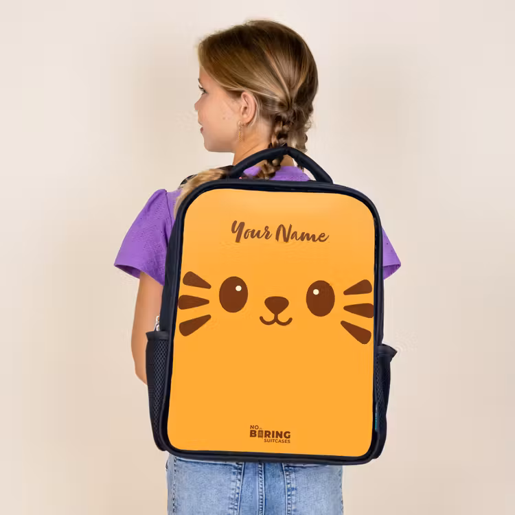 Kids backpack - Black - Kawai - Tiger - Orange — 4