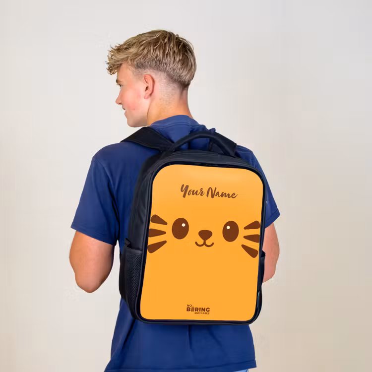 Kids backpack - Black - Kawai - Tiger - Orange — 5