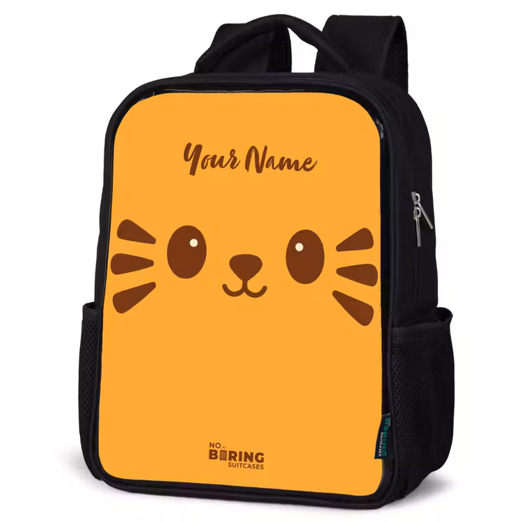 Kids backpack - Black - Kawai - Tiger - Orange — 6