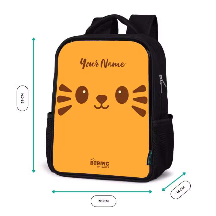 Kids backpack - Black - Kawai - Tiger - Orange — 8