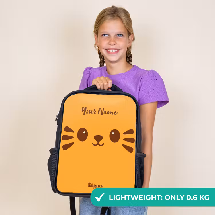 Kids backpack - Black - Kawai - Tiger - Orange — 9