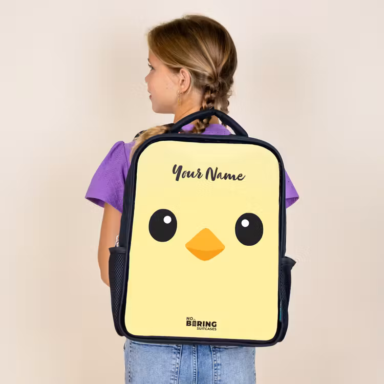 Kids backpack - Black - Kawai - Chick - Yellow — 4