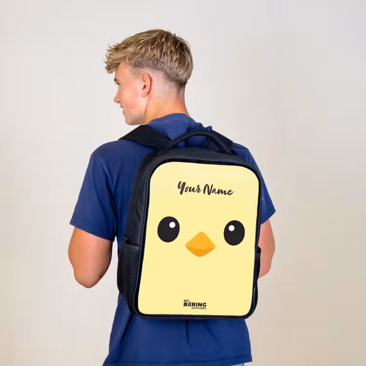 Kids backpack - Black - Kawai - Chick - Yellow — 5