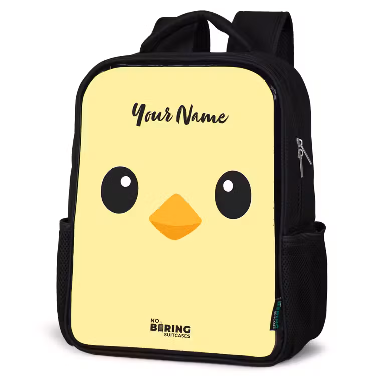 Kids backpack - Black - Kawai - Chick - Yellow — 6
