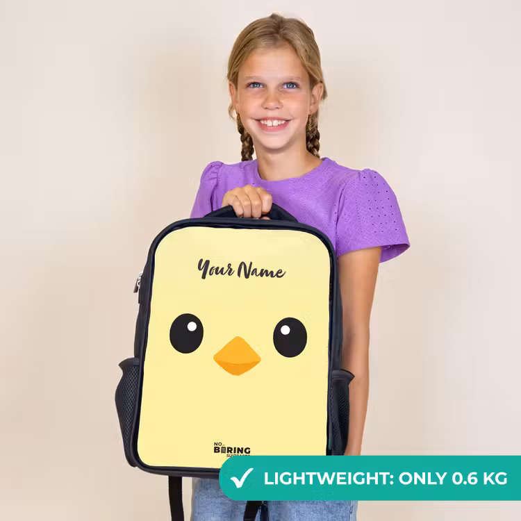 Kids backpack - Black - Kawai - Chick - Yellow — 9