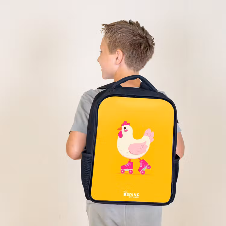 Kids backpack - Black - Kip - Roller skates - Yellow — 2