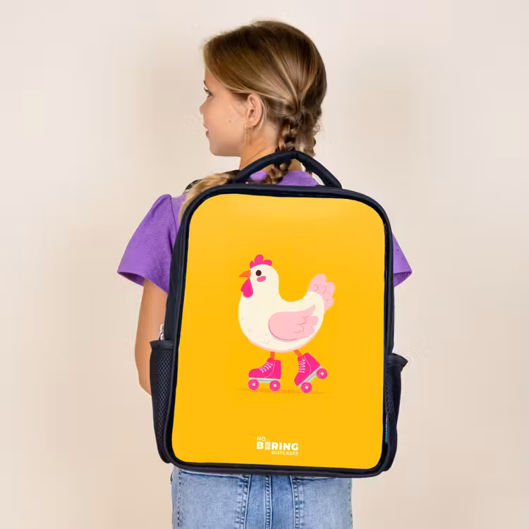 Kids backpack - Black - Kip - Roller skates - Yellow — 4