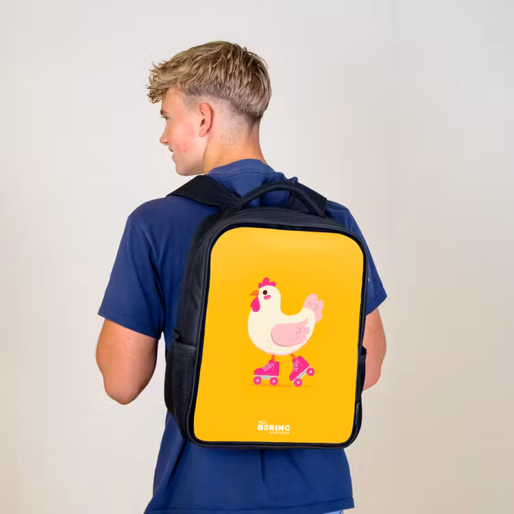Kids backpack - Black - Kip - Roller skates - Yellow — 5