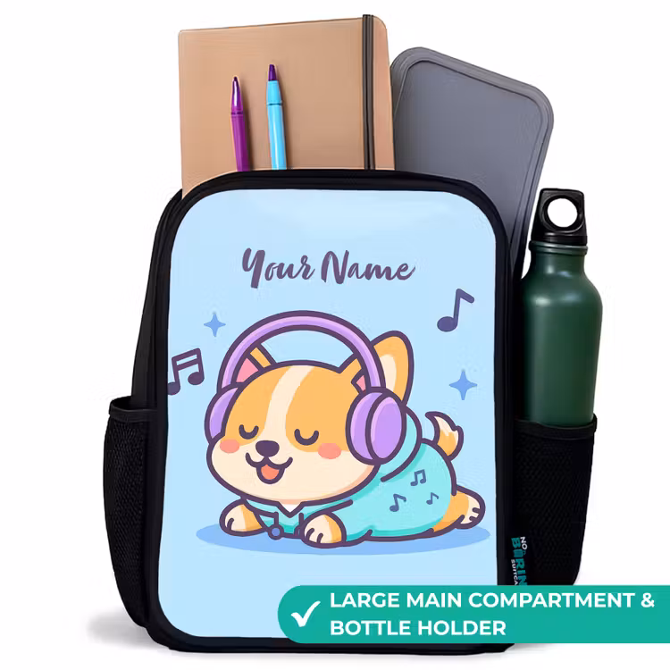 Kids backpack - Black - Kawai - Dog - Music — 10