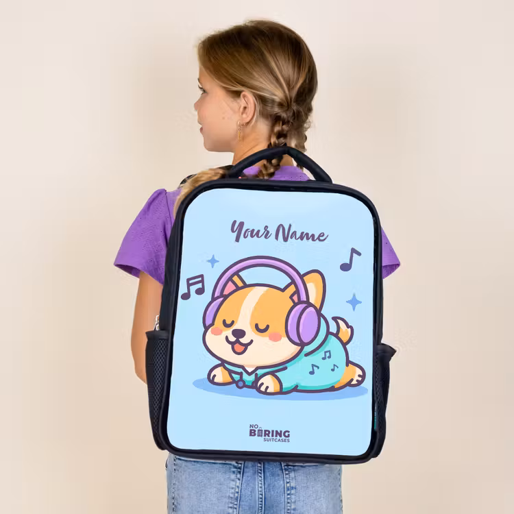 Kids backpack - Black - Kawai - Dog - Music — 4