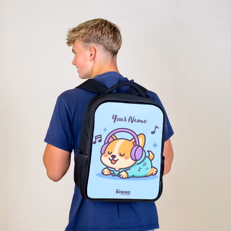 Kids backpack - Black - Kawai - Dog - Music — 5