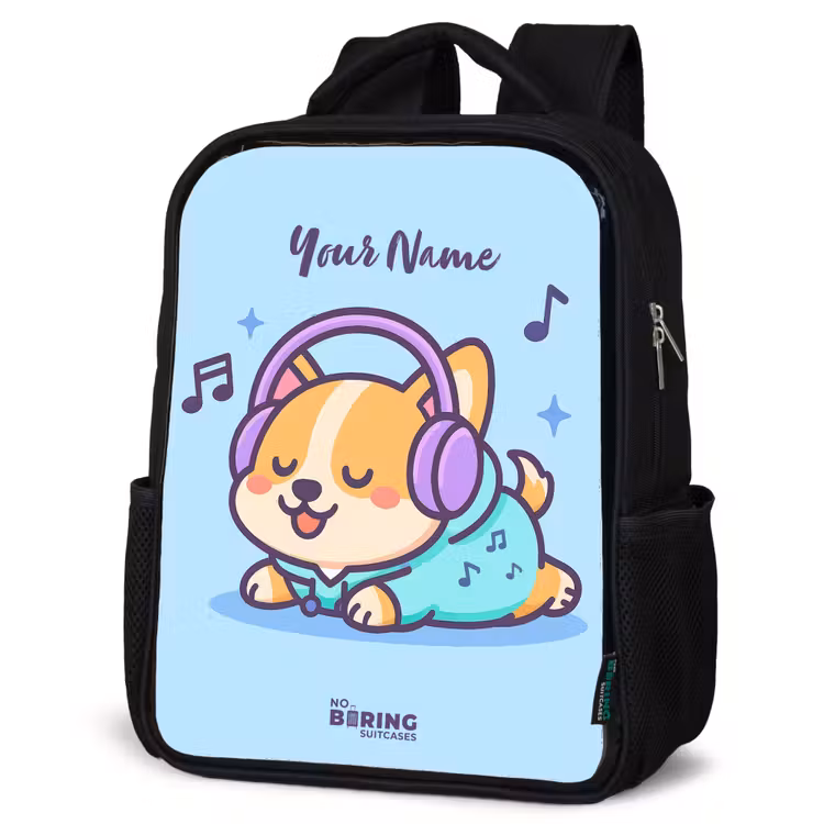 Kids backpack - Black - Kawai - Dog - Music — 6