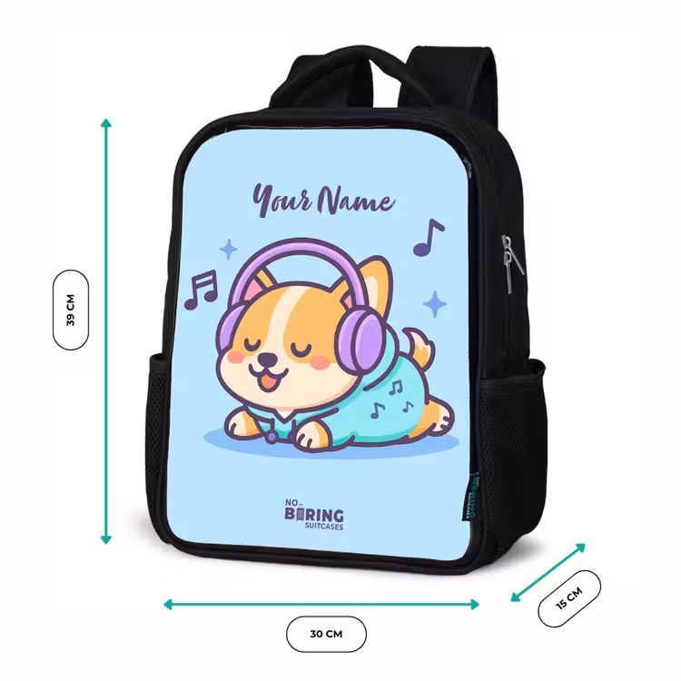 Kids backpack - Black - Kawai - Dog - Music — 8