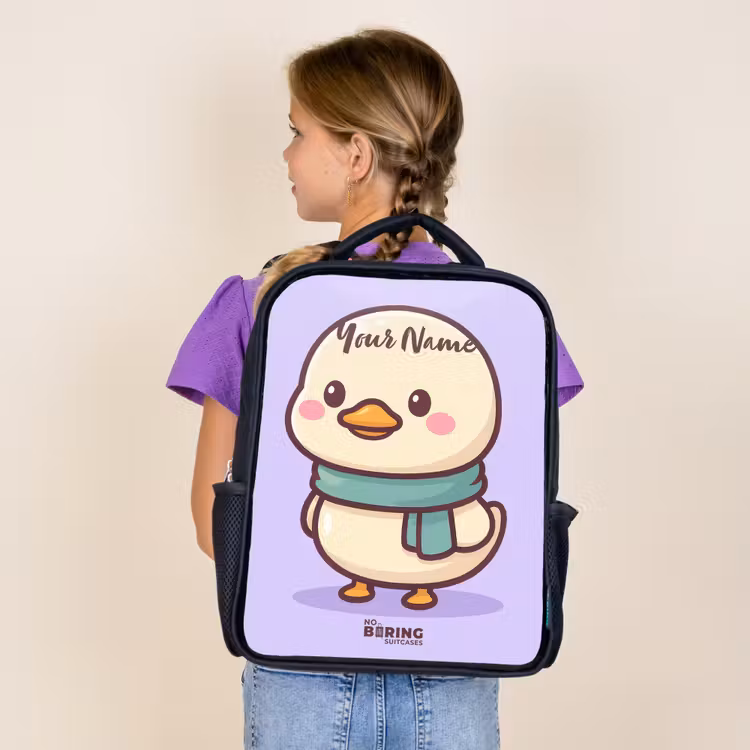 Kids backpack - Black - Kawai - Duck - Scarf — 4