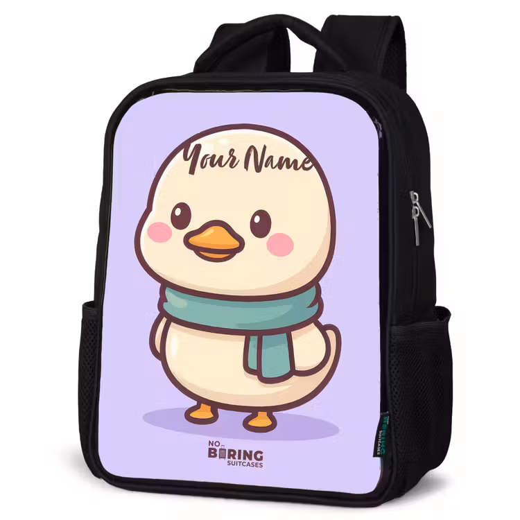 Kids backpack - Black - Kawai - Duck - Scarf — 6