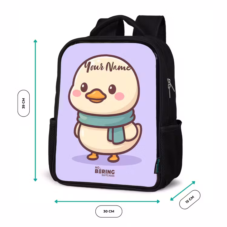 Kids backpack - Black - Kawai - Duck - Scarf — 8