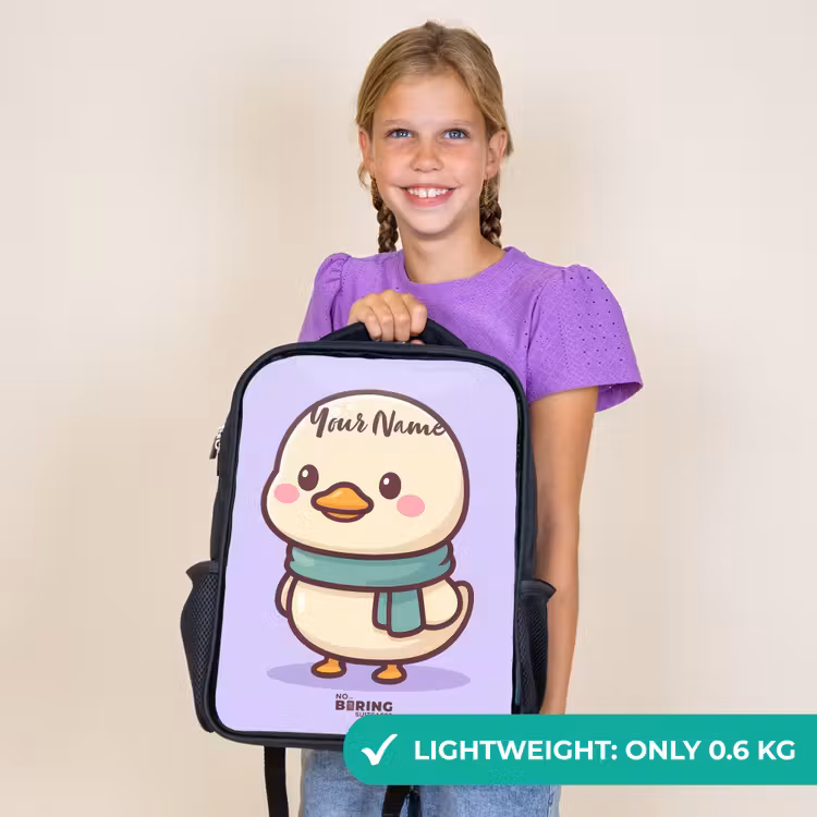 Kids backpack - Black - Kawai - Duck - Scarf — 9