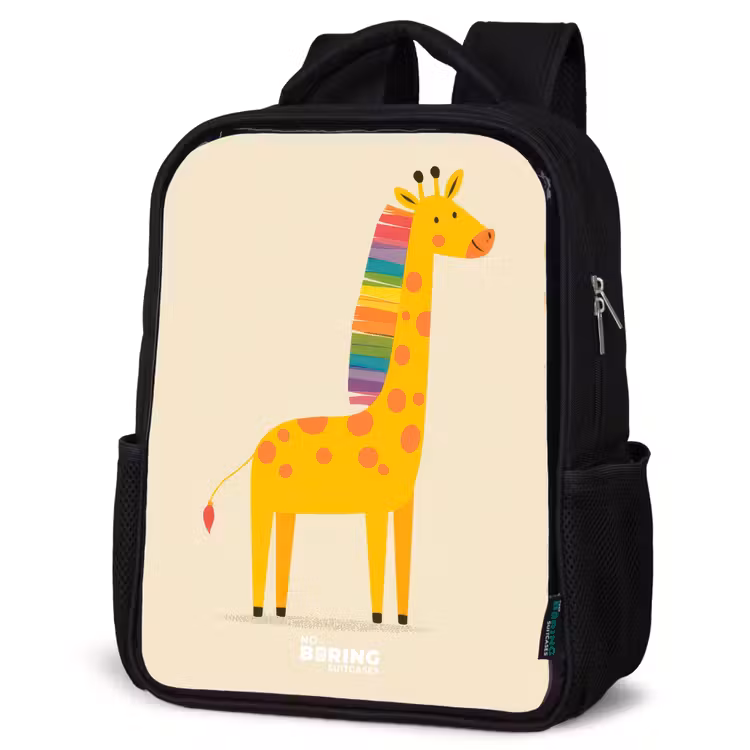 Kids backpack - Black - Giraffe - Animal - Colorful — 6
