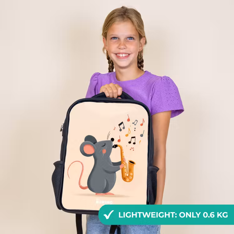 Kids backpack - Black - Mouse - Saxophone - Music — 9