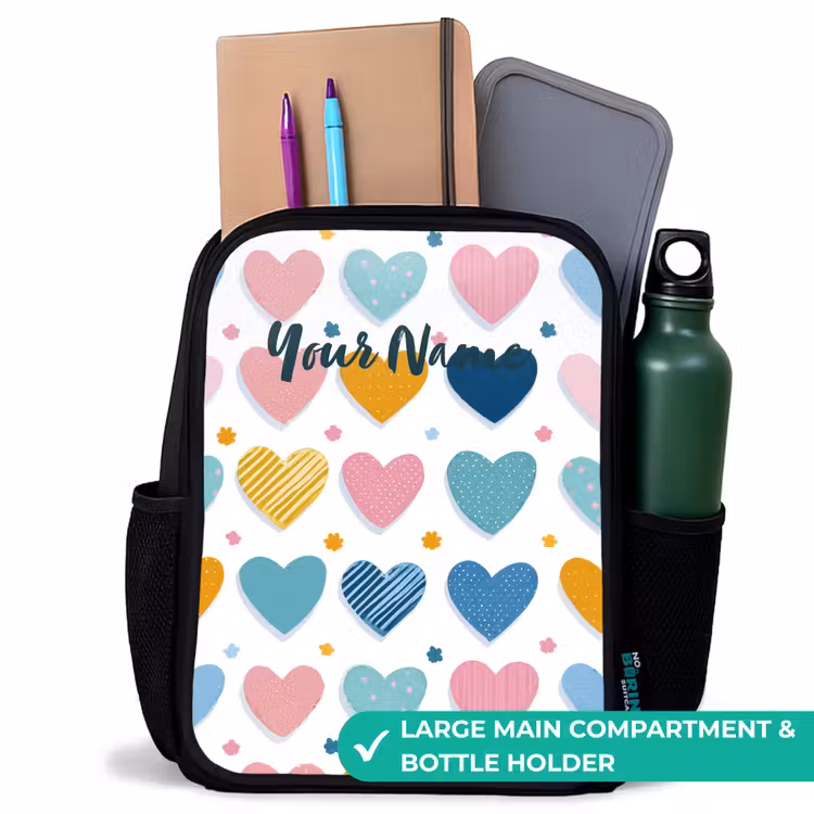 Kids backpack - Black - Heart pattern — 10