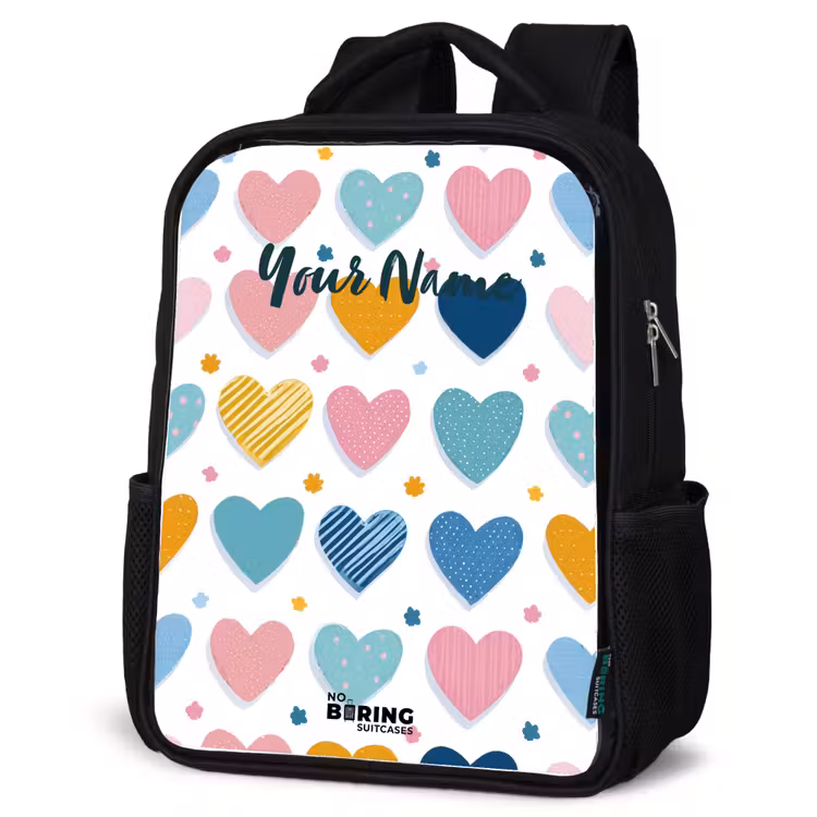 Kids backpack - Black - Heart pattern — 6