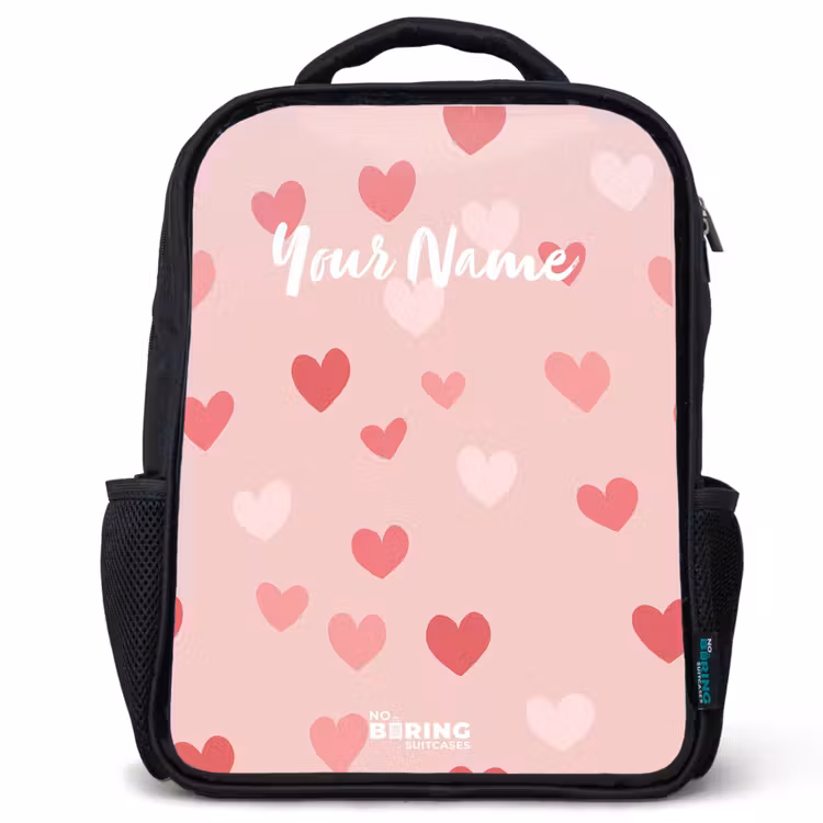 Kids backpack - Black - Hearts — 1