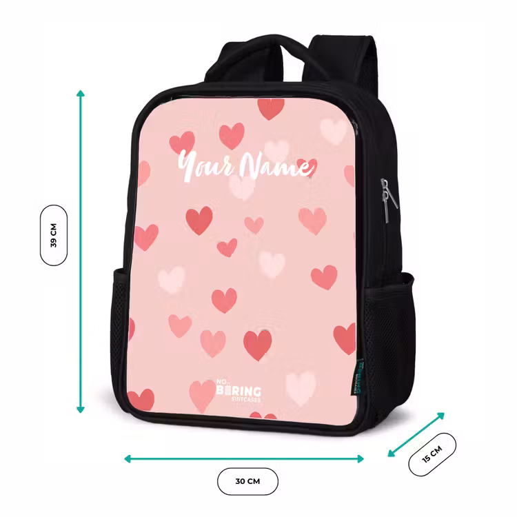 Kids backpack - Black - Hearts — 8
