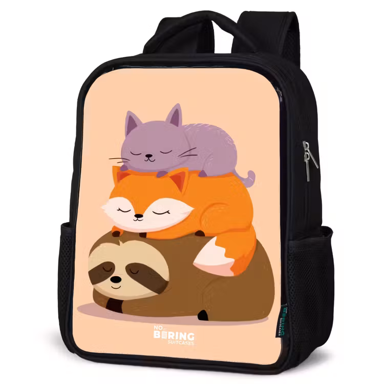 Kids backpack - Black - Animals - Sleep - Together — 6