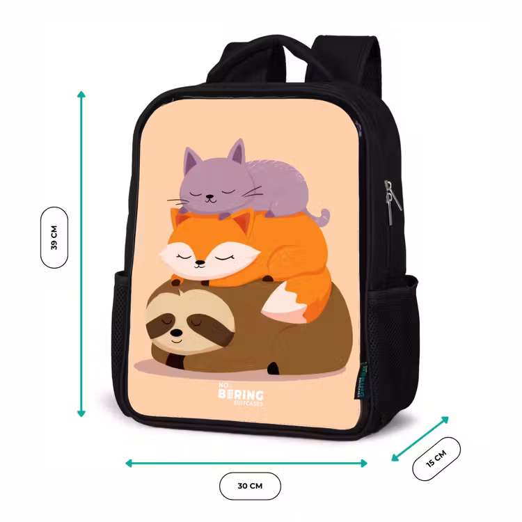 Kids backpack - Black - Animals - Sleep - Together — 8