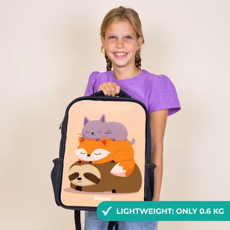 Kids backpack - Black - Animals - Sleep - Together — 9