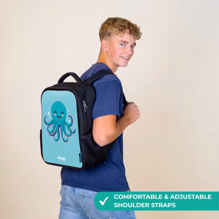 Kids backpack - Black - Octopus - Water - Blue — 11