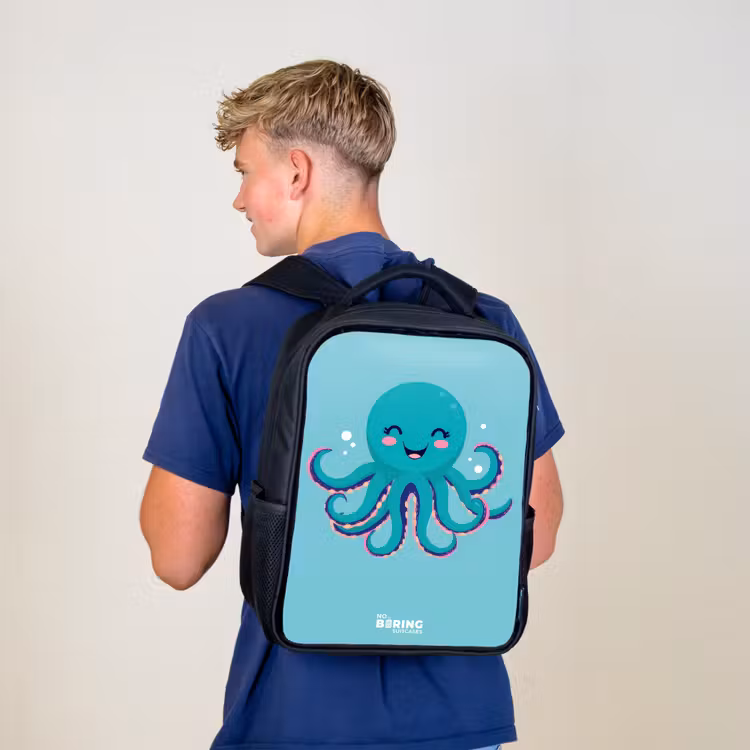 Kids backpack - Black - Octopus - Water - Blue — 5
