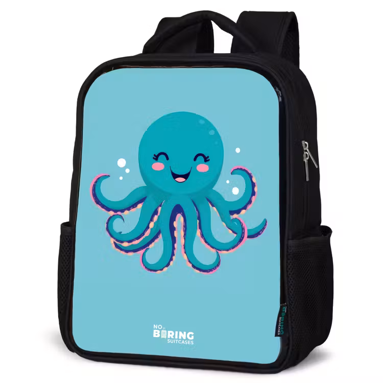 Kids backpack - Black - Octopus - Water - Blue — 6
